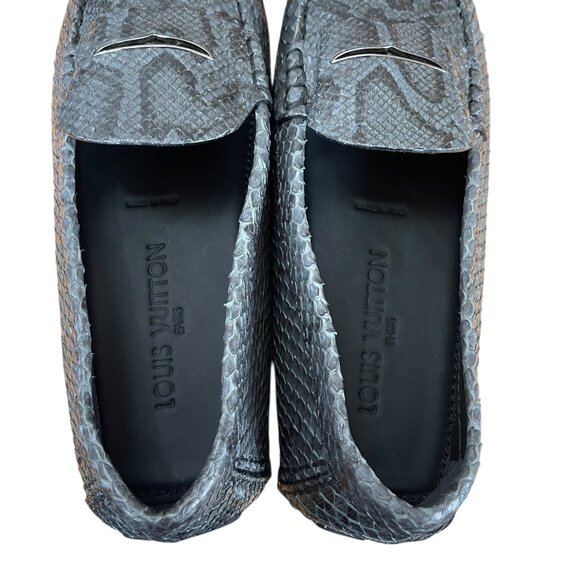 NEW LOUIS VUITTON Exotic Python Snakeskin Loafer Drivers Mens Shoes LV 10 =US 11 - Picture 14 of 15